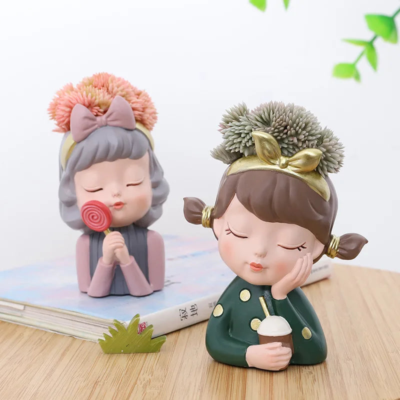 Pot de fleur jaune design fille
