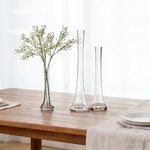 Vase de sol en verre transparent avec fleur unique