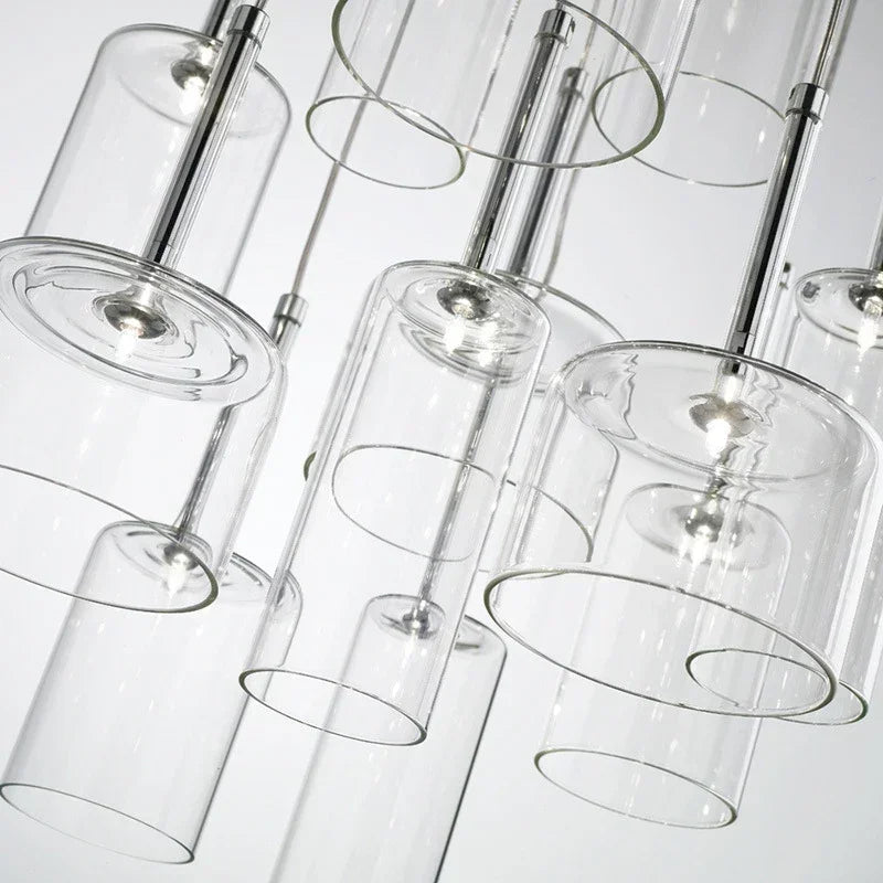 Lustre suspension couleur bleu design contemporain