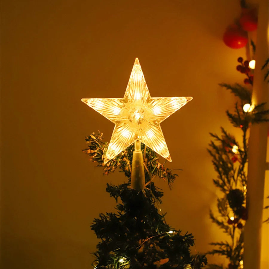 Décoration sapin guirlande étoile LED multicolore