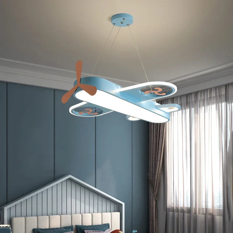 Lustre LED avion blanc chaud éclairage plafond