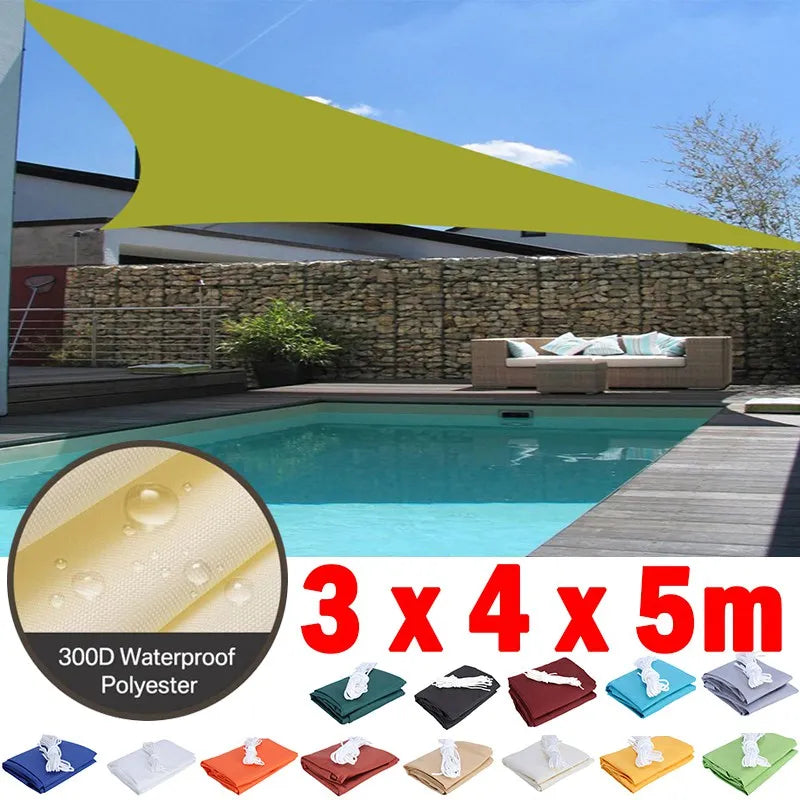 Voile d'ombrage triangulaire 3x4x5m imperméable pour terrasse