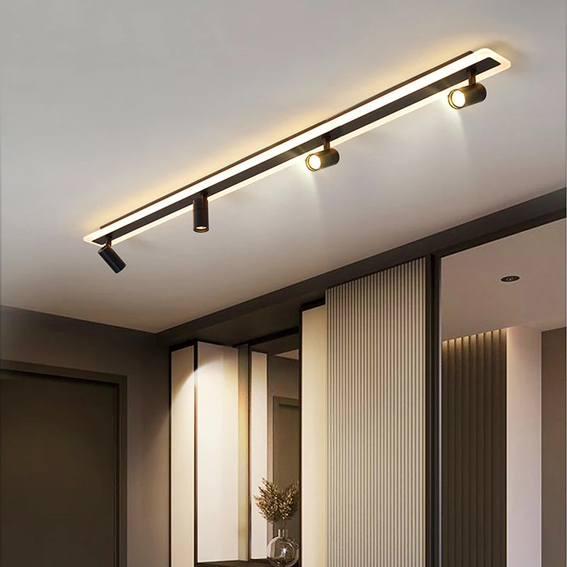 Lampe LED design nordique noire sur table de chevet