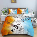 Housse de couette musicale pour adolescents avec impression 3D de notes et violon