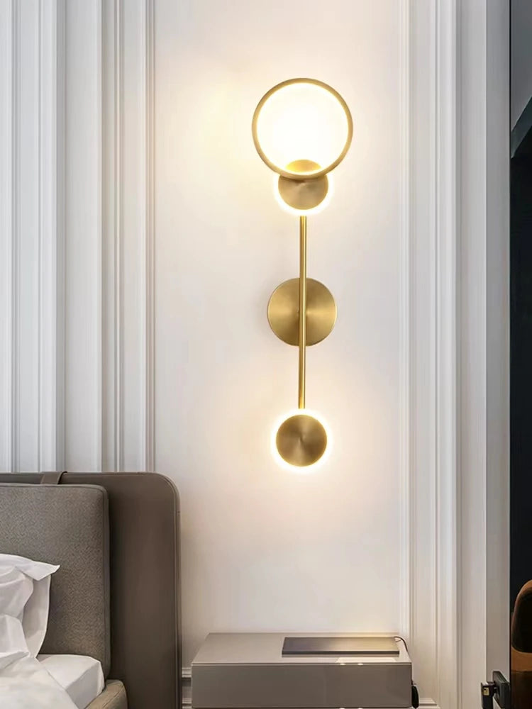 Applique murale LED moderne en laiton pour cuisine et salon