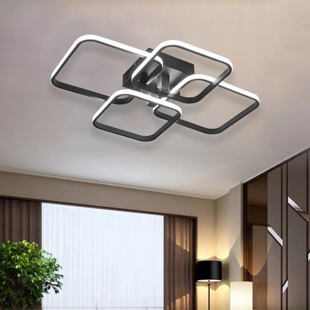 Plafonnier LED carré blanc pour salon
