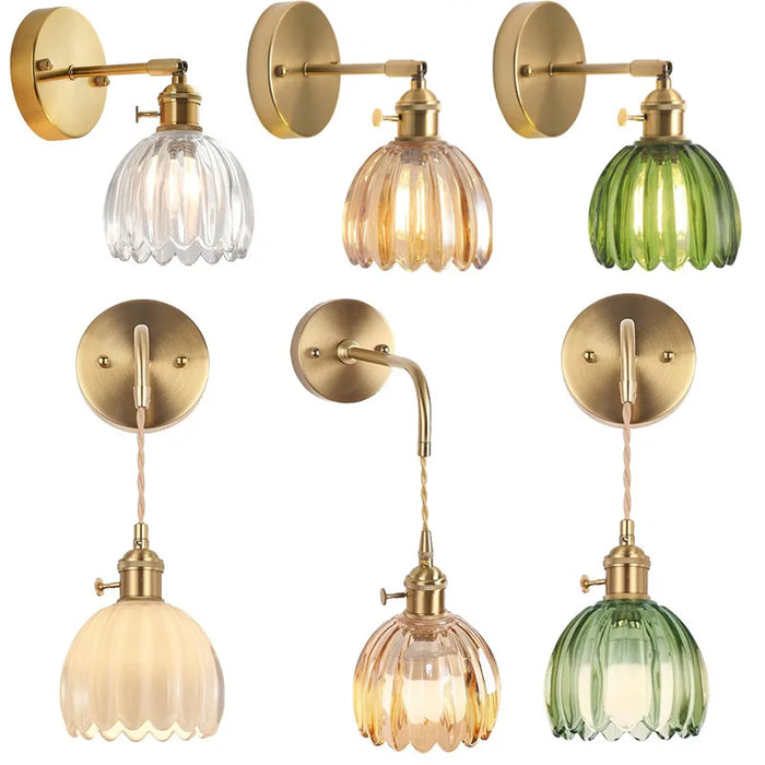 Applique murale verre vintage beige style nordique
