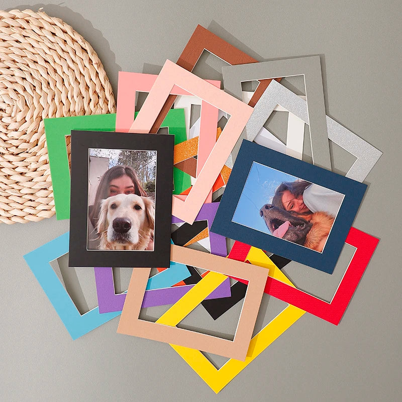 Lot de 20 cadres photo en carton coloré gris clair