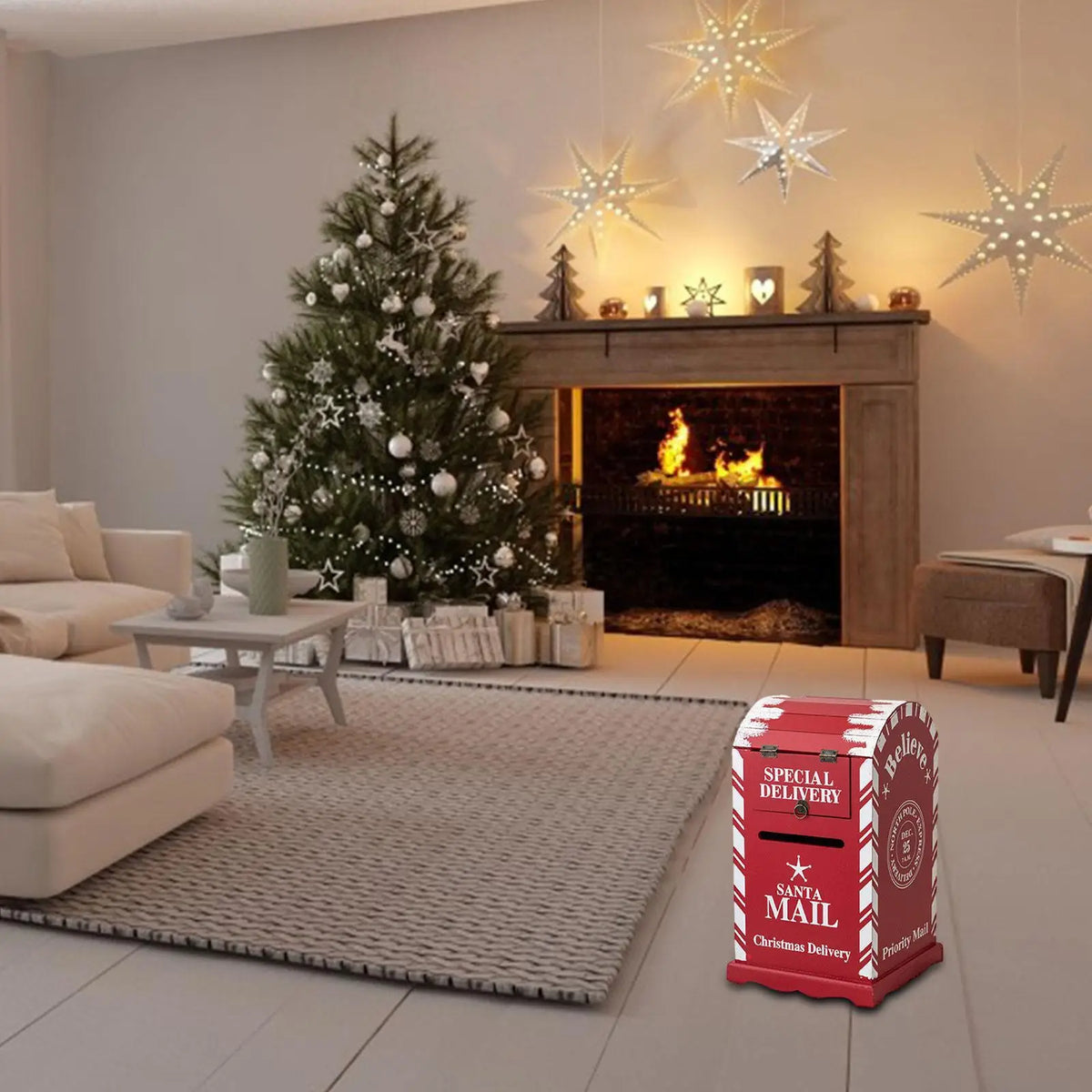 Décoration de Noël créative avec boîte aux lettres festive