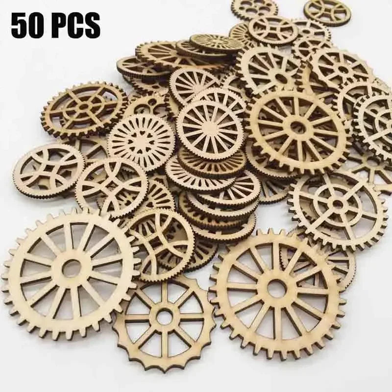 Kit de 50 pièces en bois brut pour décoration murale