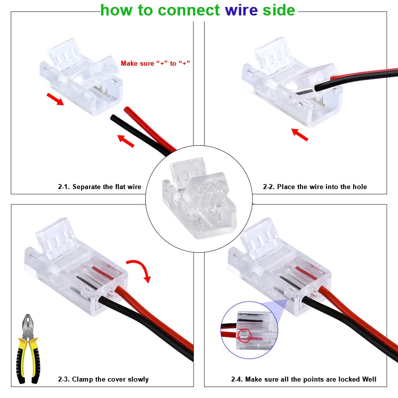 Installation connecteur LED sur bande COB