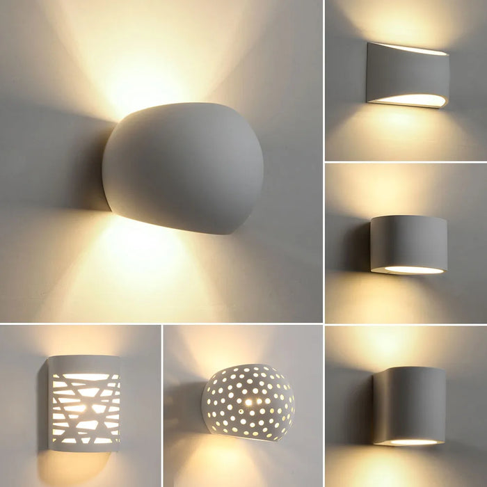 Applique murale LED gypse design moderne noir