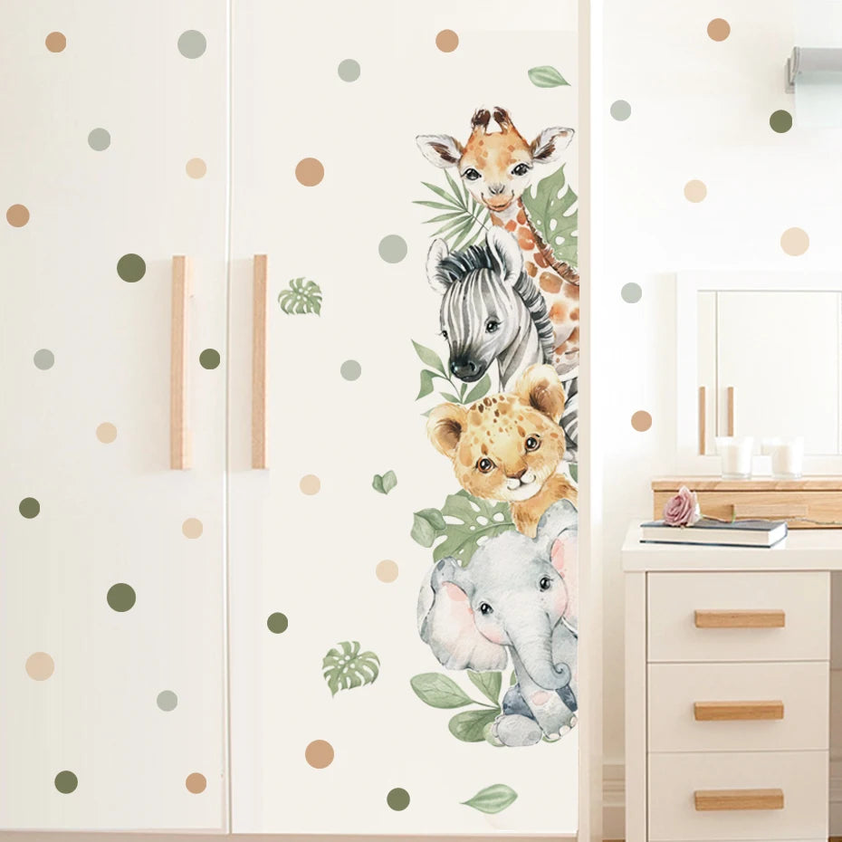 Autocollant mural éléphant aquarelle pour décoration chambre