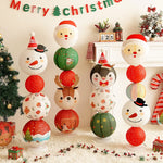 Lanterne de Noël en papier suspendue avec motif Père Noël