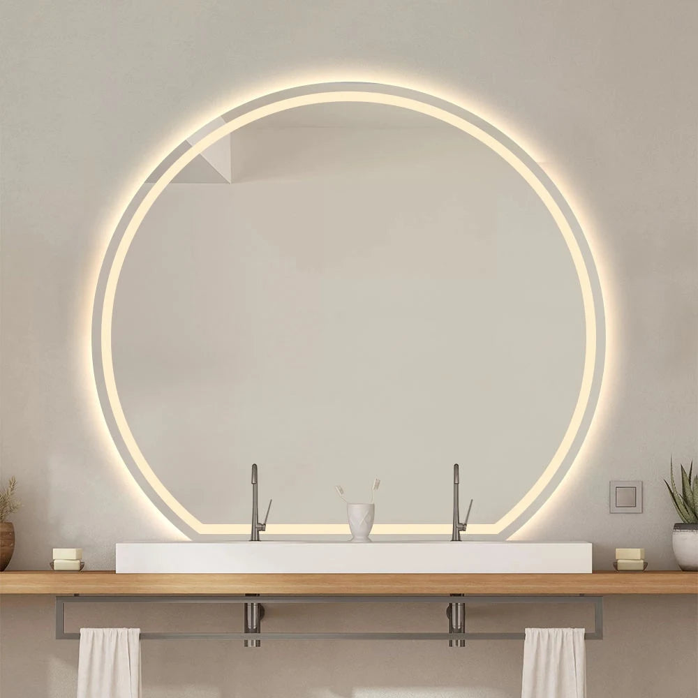 Miroir de maquillage moderne en acier inoxydable
