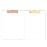 Presse-papier A4 acrylique transparent sur bureau moderne