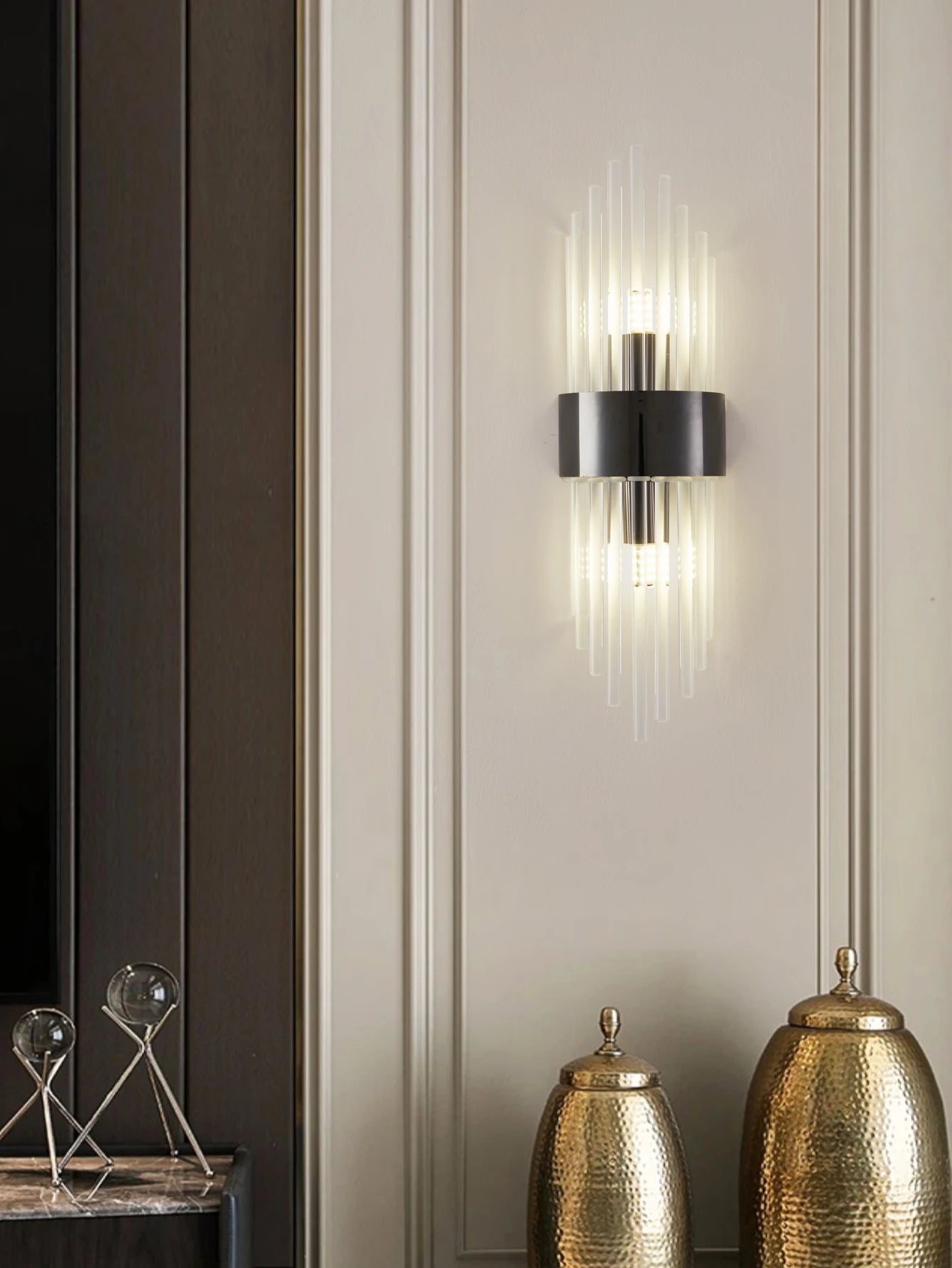 Applique murale cristal noir salon