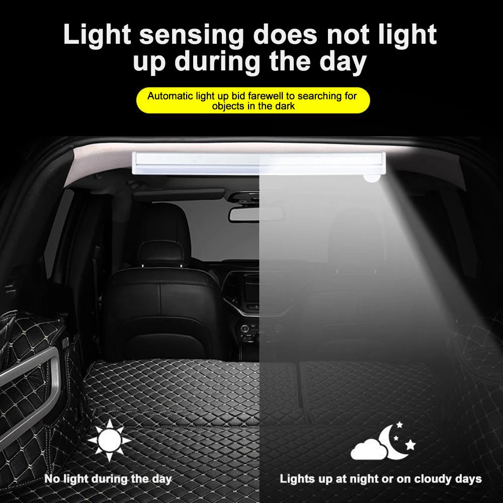 Bande LED sans fil bleu cristal pour coffre de voiture