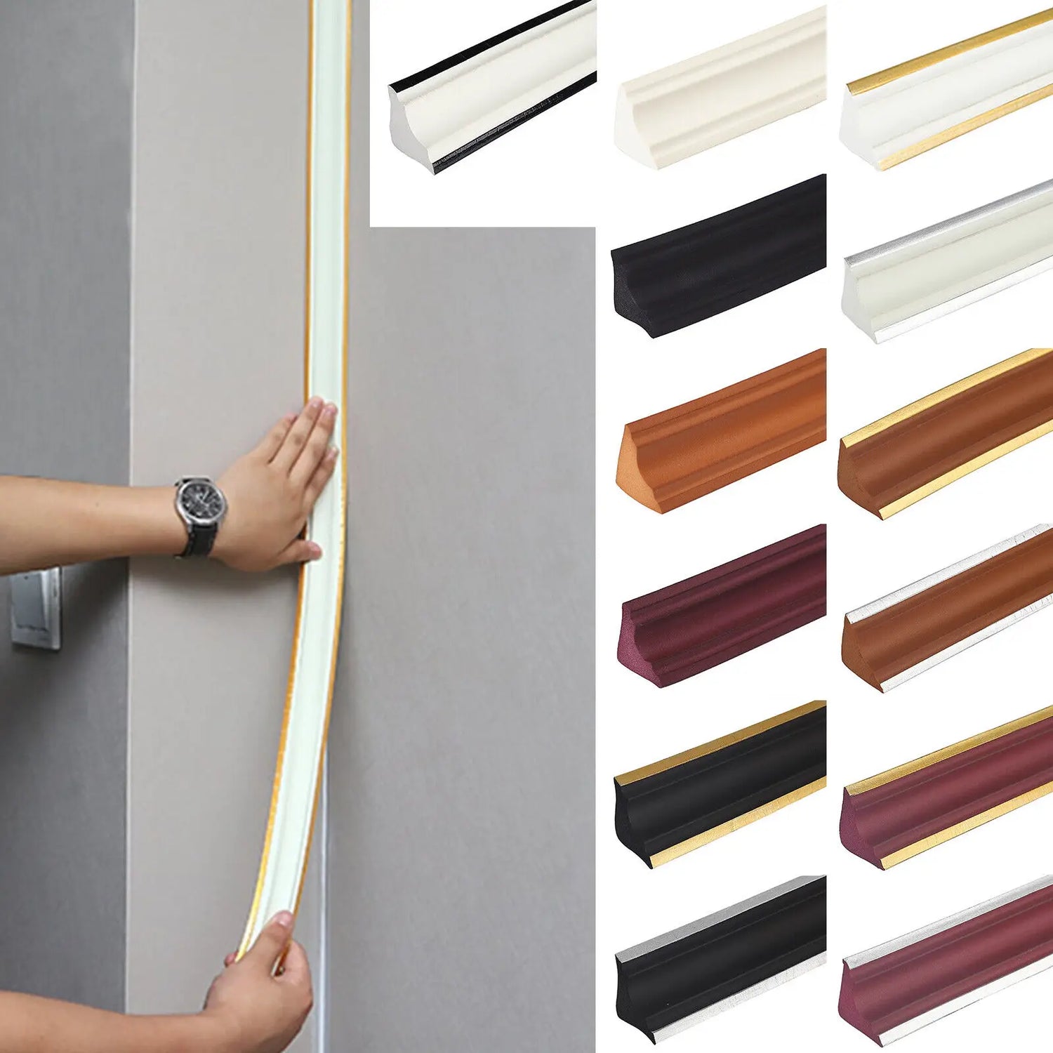 Bande moulure autocollante angle intérieur protection mur