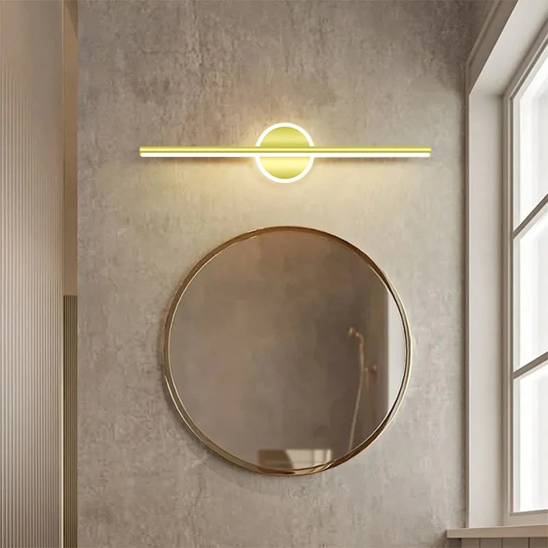 Installation de l'applique murale dans une salle de bain contemporaine