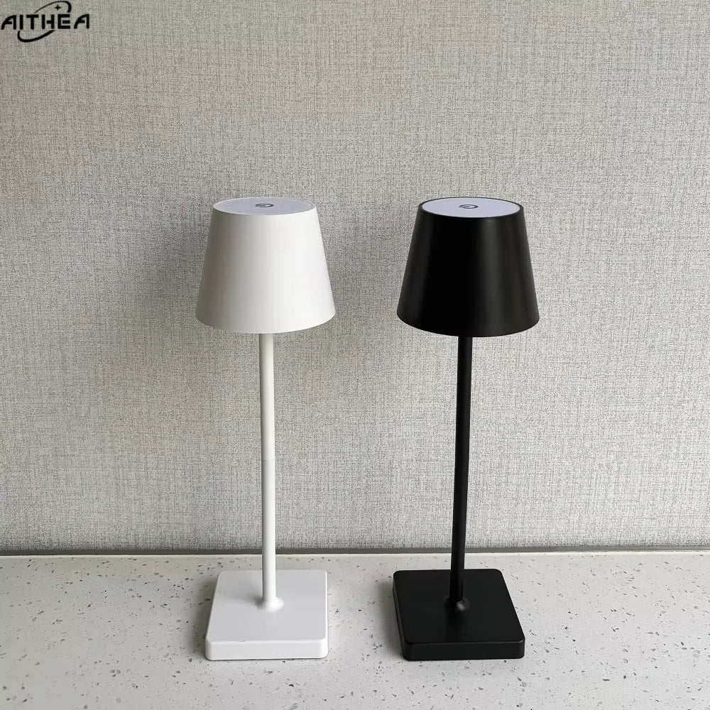 Lampe de chevet LED rechargeable dorée avec contrôle tactile