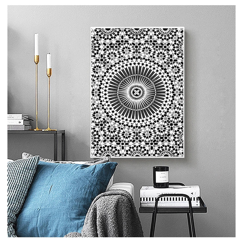 Art mural marocain porte bleue traditionnelle
