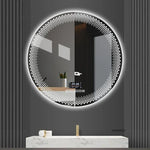 Miroir de salle de bain rond dans une décoration intérieure élégante