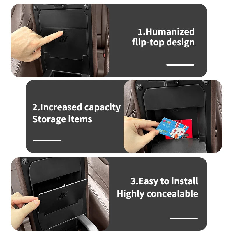 Boîte de rangement cachée pour console BMW