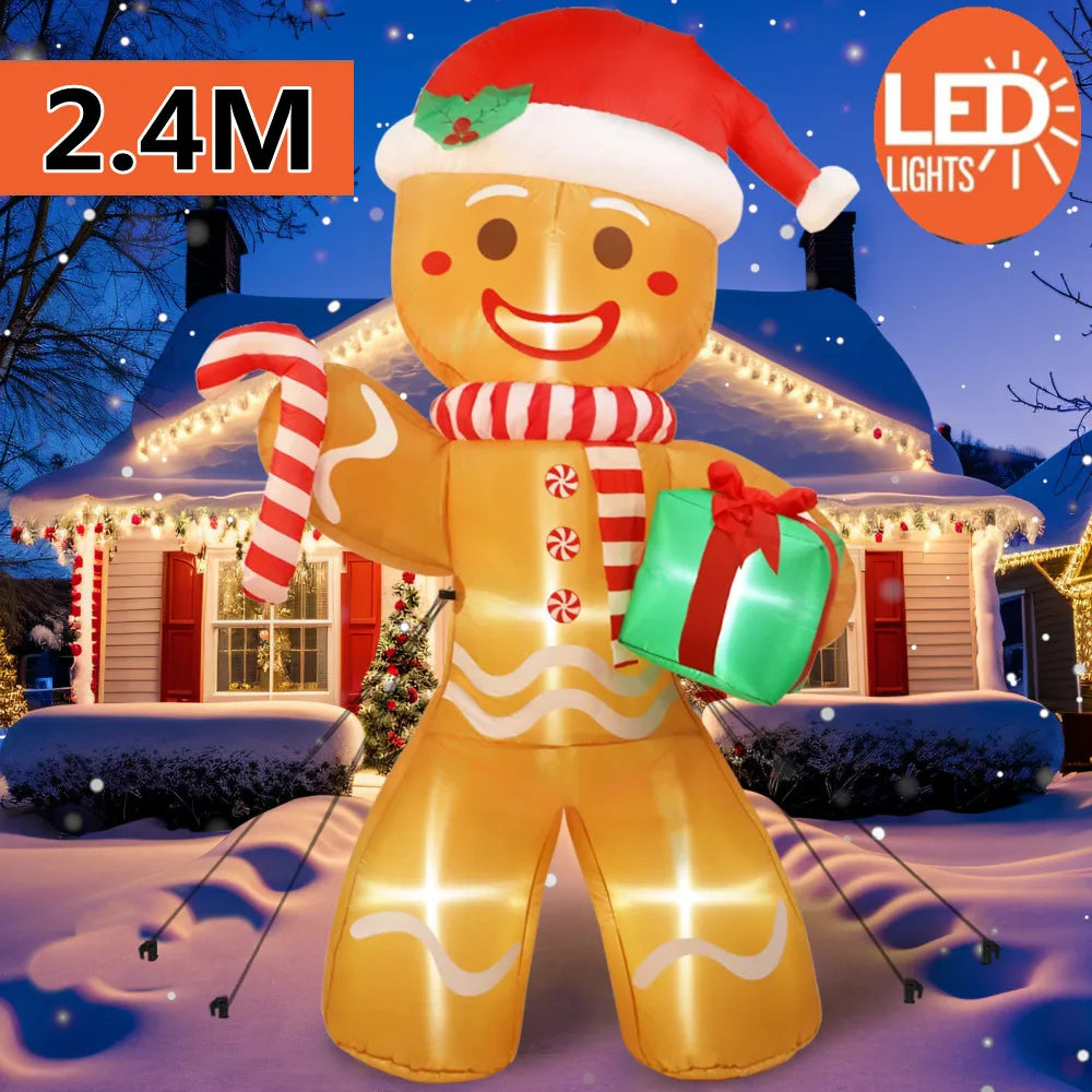 Décoration Noël extérieur bonhomme pain d'épice LED