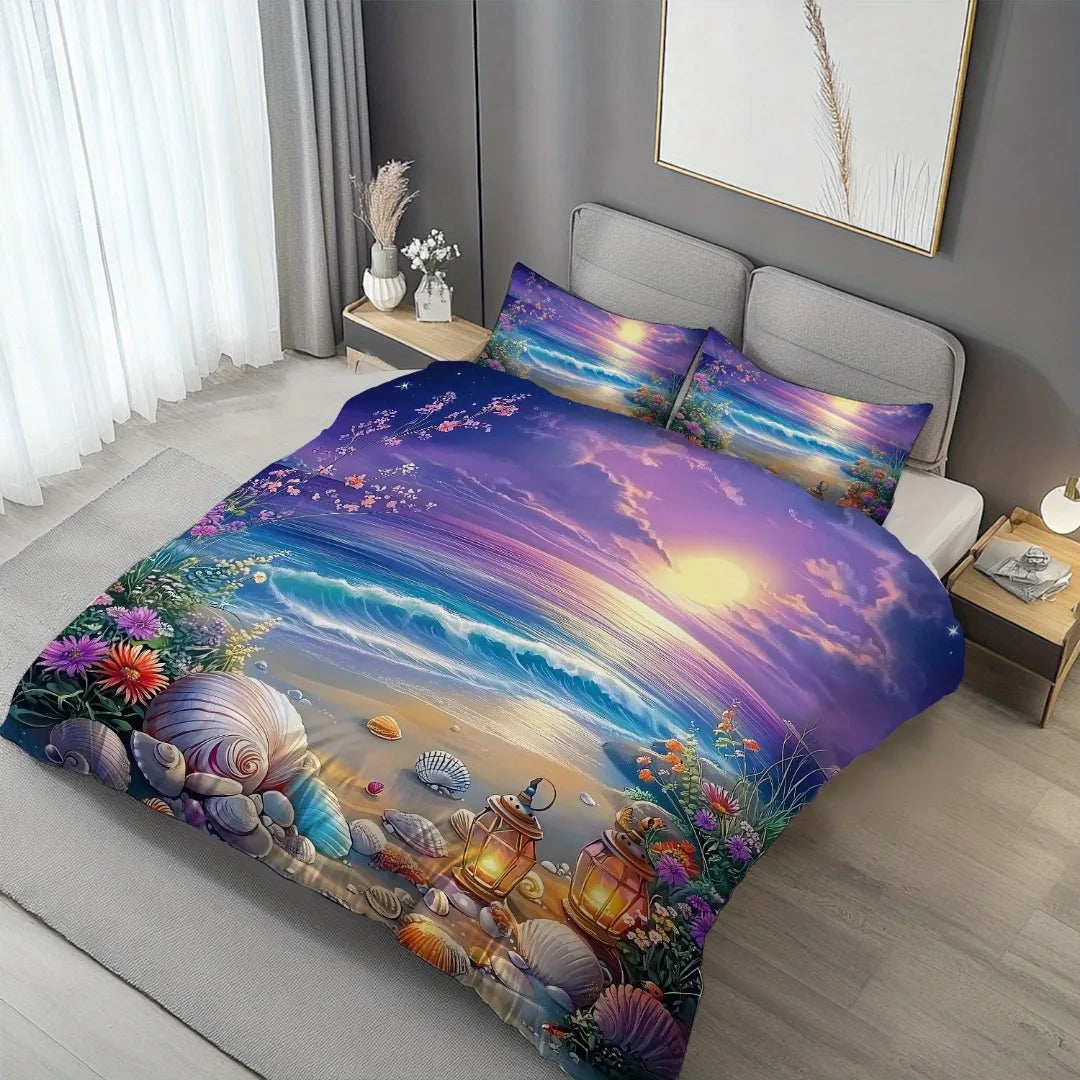 Taie d'oreiller motif ciel violet