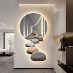 Peinture design LED noire pour entrée moderne