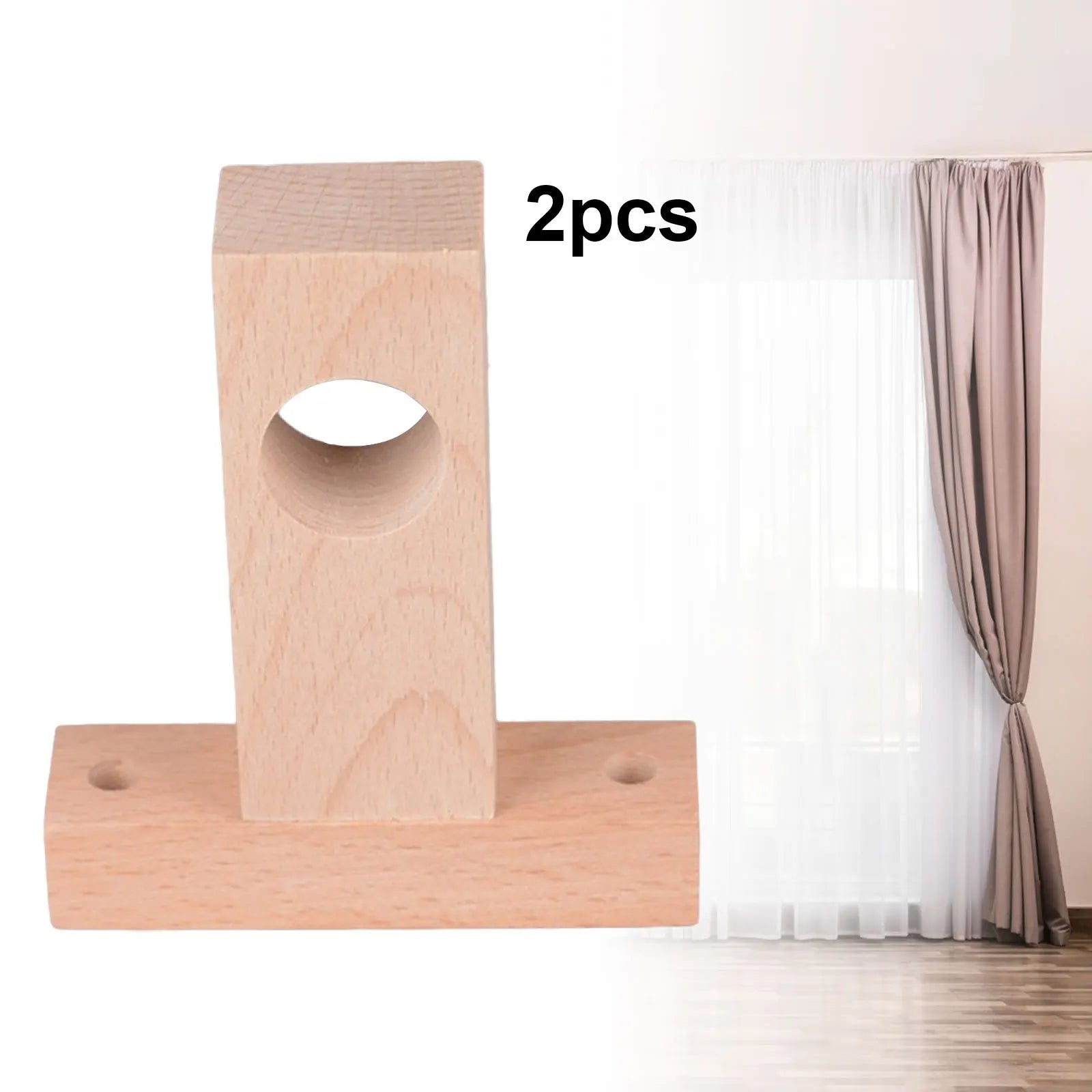 Lot de 2 supports tringle rideau blanc