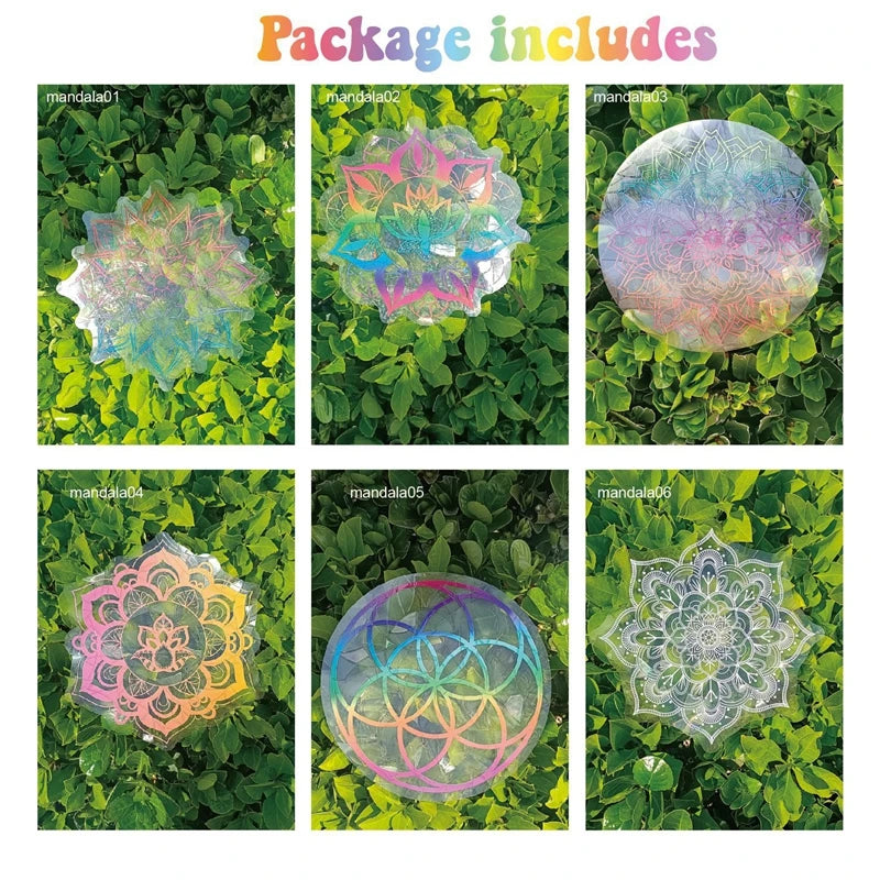 Détail autocollant Suncatcher reflets lumineux