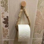 Porte-papier hygiénique mural en corde vintage blanc