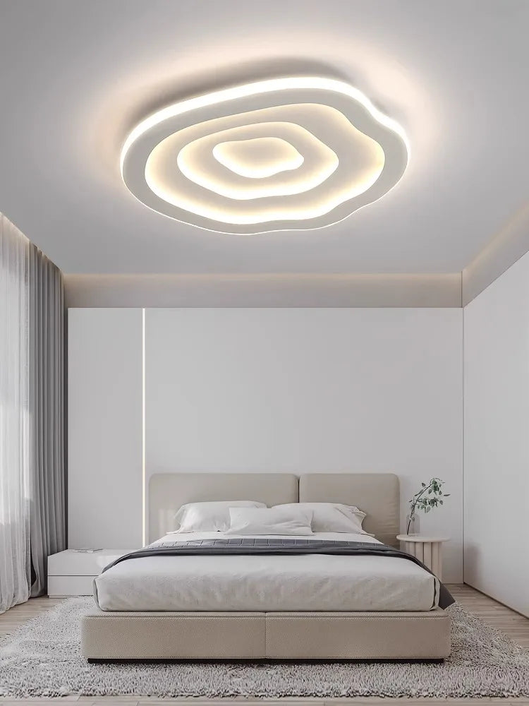 Lampe plafond LED télécommandée design minimaliste chambre adulte