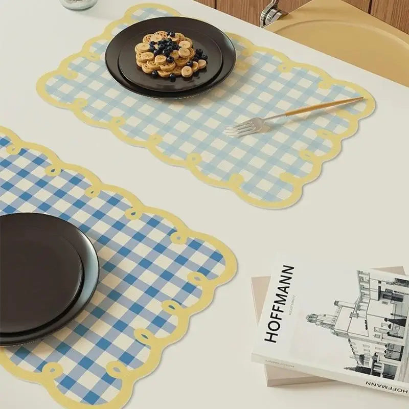 Set de table rectangulaire en terre de diatomées noir