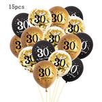 Décoration anniversaire femme avec ballons or noir