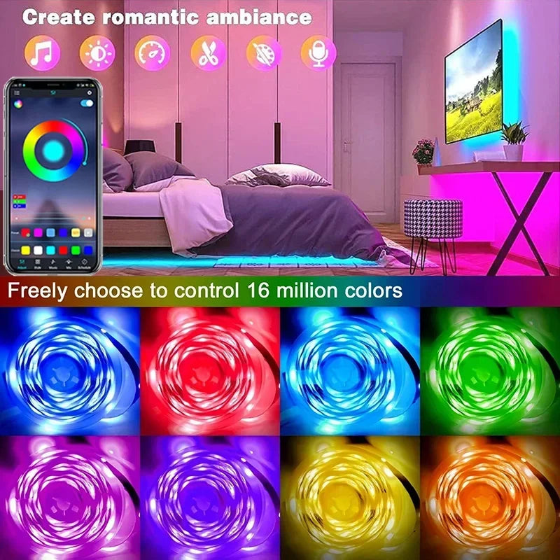 Ruban adhésif lumineux multicolore pour chambre