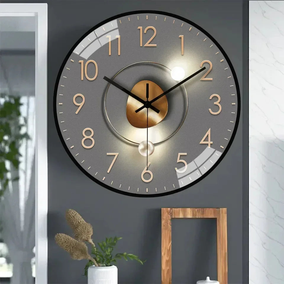 Horloge murale silencieuse sans tic-tac en couleur rose pour salon