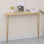 Table console étroite bois massif vue de côté