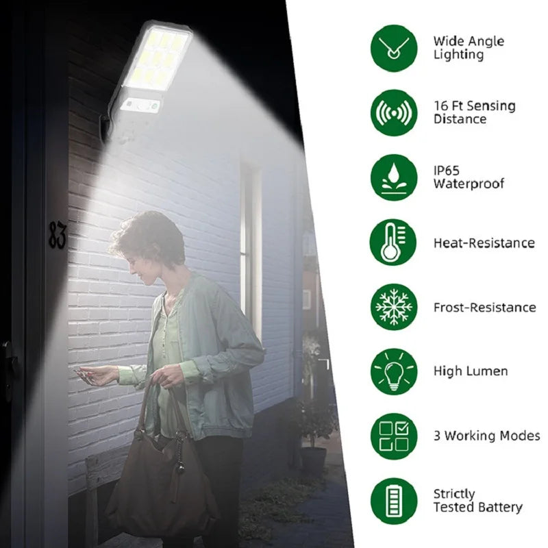 Applique LED solaire IP65 pour garage et allée