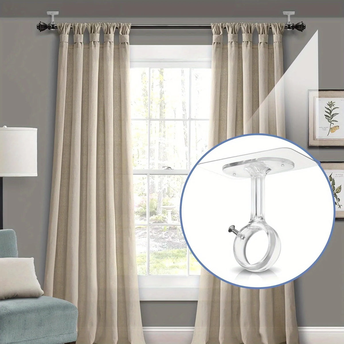 Installation facile des supports de tringle sans perçage