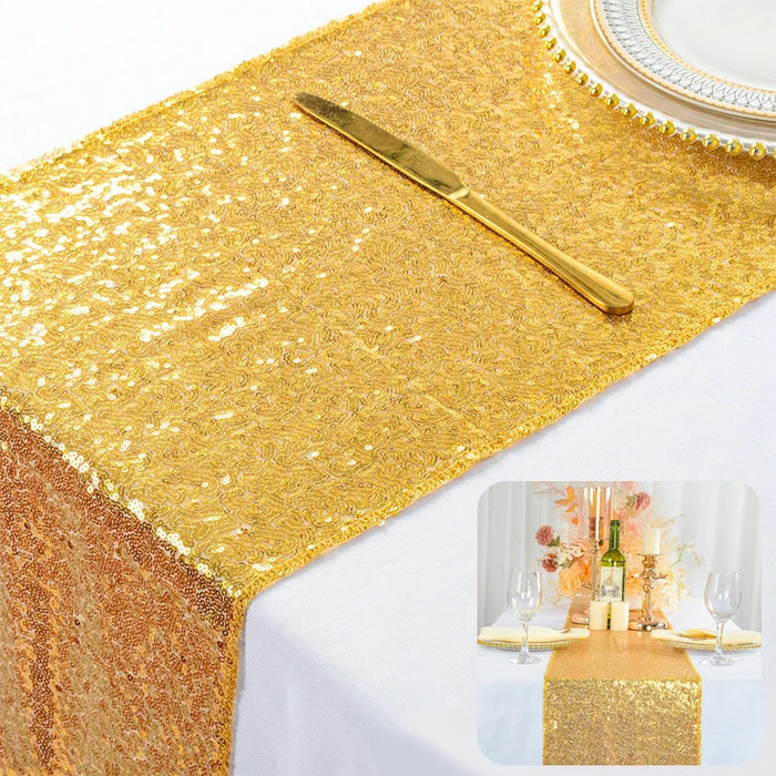 Chemin de table pailleté blanc 30x275cm pour mariage