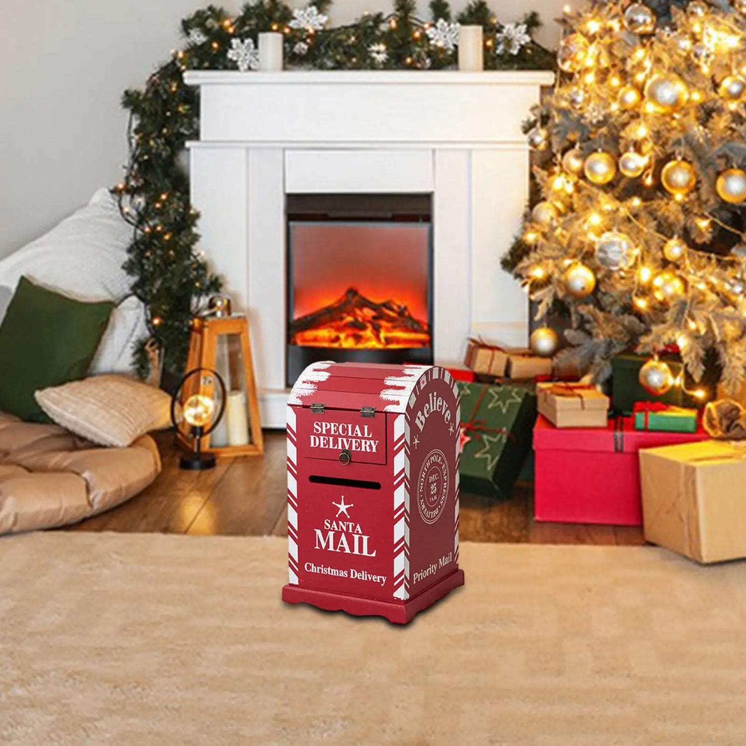 Boîte aux lettres de Noël pour porte d'entrée décorative