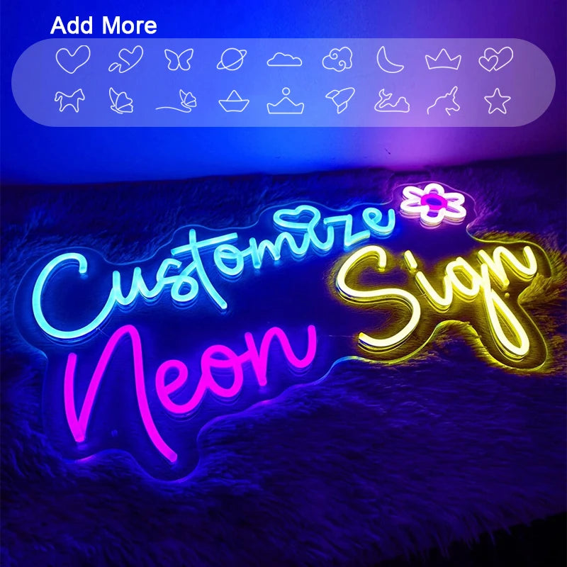 Enseigne neon personnalisable avec nom pour mariage