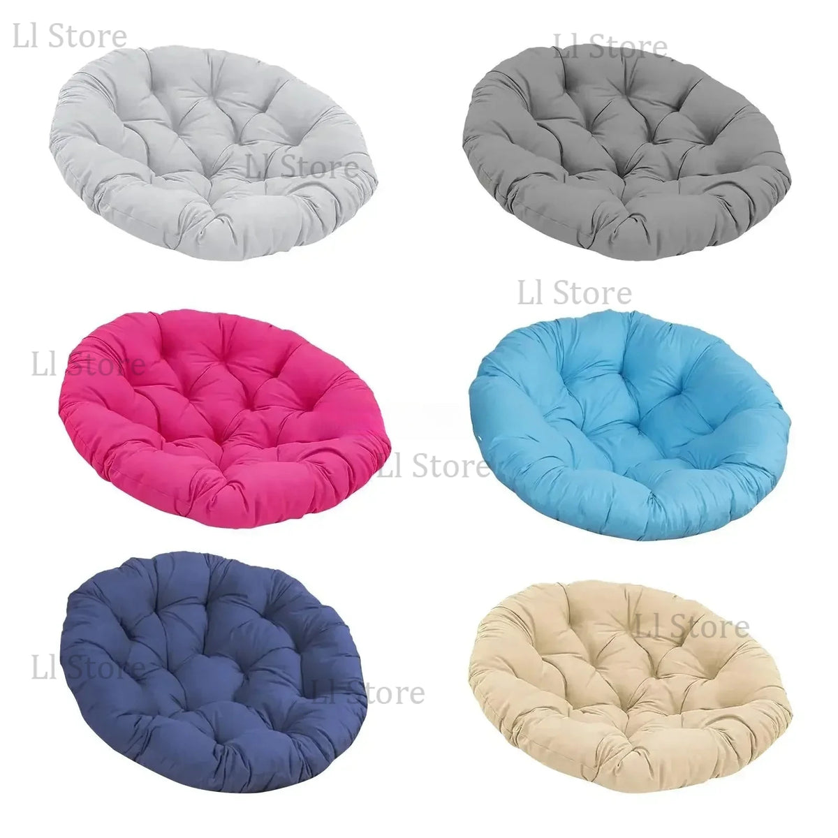Coussin rond café pour fauteuil en rotin