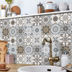 Autocollants carrelage PVC blanc cuisine moderne