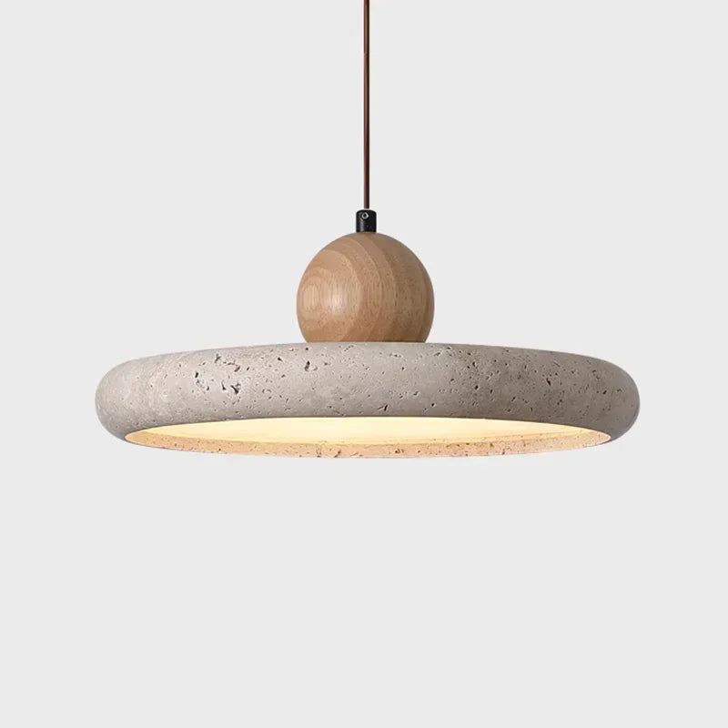 Suspension luminaire en pierre naturelle travertin salle de bain
