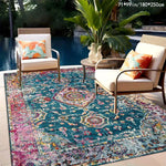 Tapis bohème pour chambre à coucher motif géométrique