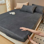 Détail texture microfibre brossée drap-housse